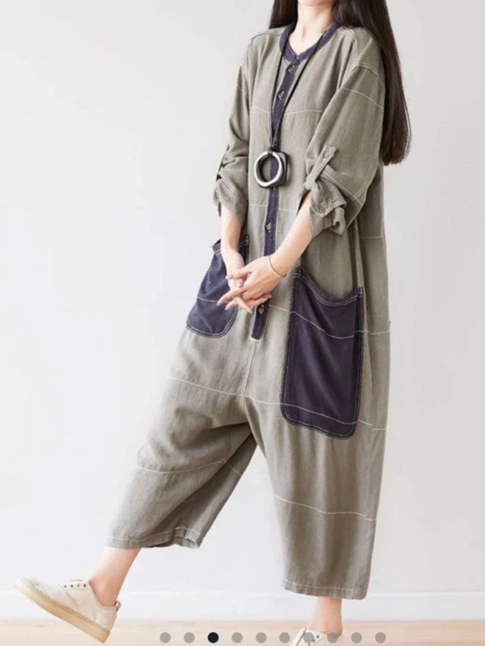 MONTHORIGIN Gray Dungaree LAGENLOOK OVERALLS JUMPSUIT One Piece Size M